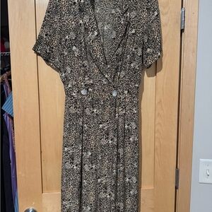 Robbie Bee Animal Print Midi Dress